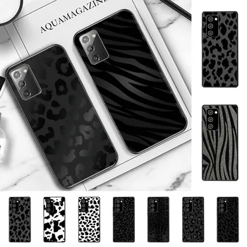 Leopard Print Black Phone Case Samsung Note 8 9 10 20 pro plus lite készülékhez M 10 11 20 30 21 31 51 A 21 22 42 02 03