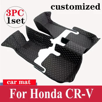 LHD Autó padlószőnyegek Honda CR-V CRV 2011 2010 2009 2008 2007 Autó belső kiegészítők Szőnyegek egyedi vízálló bőr szőnyegek
