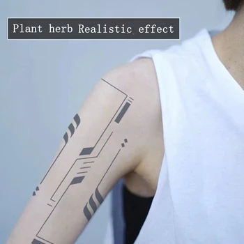 Line tetováló bot kar férfi vízálló tartós gyógynövény szimulációs tetoválás Új gyümölcslé tetoválás