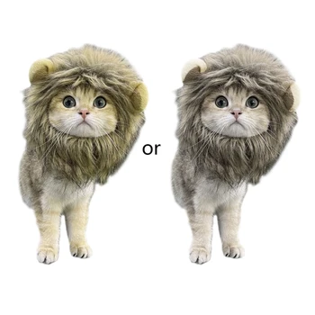 Lion ManeWig Halloween jelmez macska kutyáknak Kisállat jelmez fesztivál party viseljen cosplayjelmez ruházat vicces fotó felszerelés