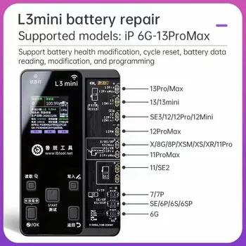 Luban L3 Mini javító teszter iPhone X-13 akkumulátorhoz Arcpontmátrix javítás Állapot figyelmeztetés eltávolítása Használja az akkumulátor hajlított kábelét