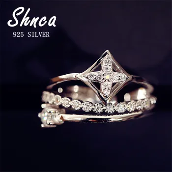 Luxus elegáns 925 sterling ezüst kereszt strassz nyitott gyűrűk nőknek lány új finom ékszerek JY080