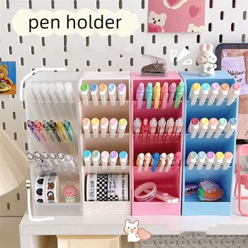 Macaron Color 4 rács ferde beillesztés asztali szervező tolltartó ceruza sminkkefe tároló doboz iskolai írószerek