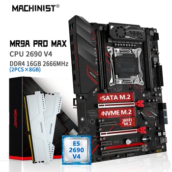 MACHINIST X99 alaplap kombinált készlet Xeon E5 2690 V4 processzor LGA 2011-3 CPU 16GB DDR4 RAM 2666MHz Memória NVME M.2 MR9A PRO MAX