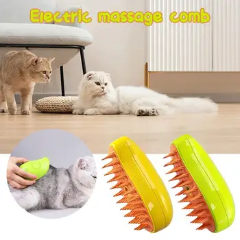 Macska és kutya kisállat elektromos spray masszázs fésű repülésgátló masszázsfürdő USB töltő macska fésű lebegő szőrtelenítő fésű kisállat gondozása