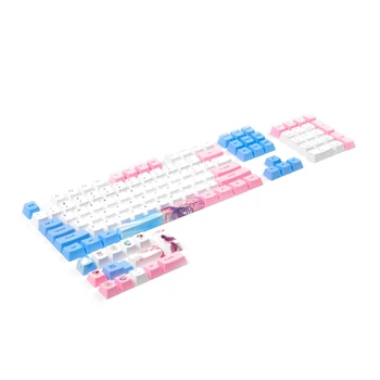 Mechanikus billentyűsapkák Kék rózsaszín Lányos OEM 118 billentyűk Cherry MX kapcsolókhoz