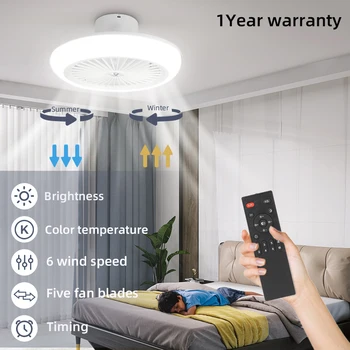 Mennyezeti lámpa ventilátorokkal 72W fokozatmentes szabályozható mennyezeti lámpa távirányítóval Intelligens csendes mennyezeti ventilátorvilágítás a nappaliban