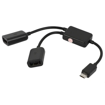 Micro-USB Host kábel, Micro-USB apa - 2X Type A kettős USB anya OTG adapter átalakító hub Android táblaszámítógéphez és okostelefonhoz
