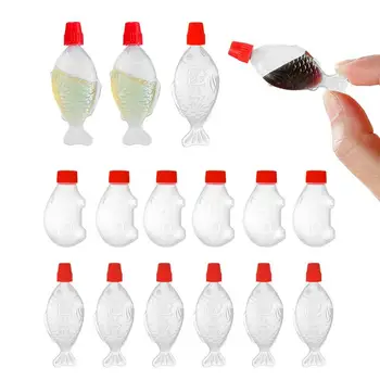 Mini Squeeze palack apró rajzfilm alakú szószos palackok Nyomja össze a szivárgásmentes átlátszó 15db hordozható palackkészletet iskolai ebédhez