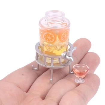 Miniatűr babaház kiegészítők modellszimuláció miniatűr étel és játék önkiszolgáló ital gyümölcslé vödör gyanta kiegészítők