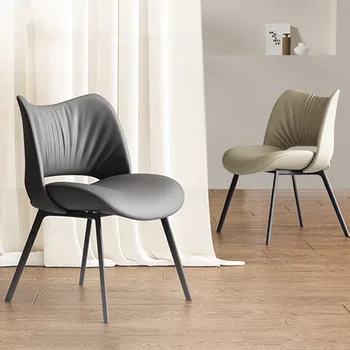 Minimalista Eaiting szék háttámla Rugalmas modern északi étkezőszékek Mobil design bőr Sedie Sala Da Pranzo bútor
