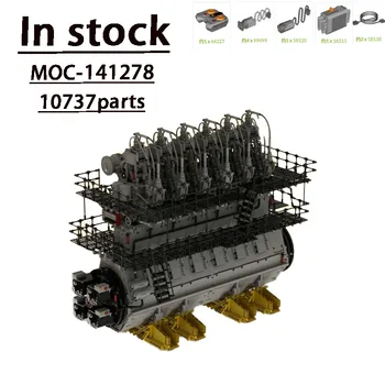 MOC-1412782 ütemű tengeri dízel infravörös változatMotor összeszerelése patchwork építőelemek modell • 10737 alkatrész óriásmotor