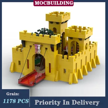 MOC City Yellow Castle Model Building Block Assembly kollekció Játék ajándékok