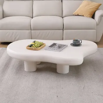 Modern Designer Hot Sale Nordic szabálytalan alakú dohányzóasztal Nappali bútor krém kisasztal