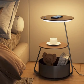 Modern egyszerű nappali kanapé oldalsó napló vezeték nélküli újratölthető állólámpa Touch Dim hálószoba LED éjjeli lámpák álló lámpák