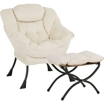 Modern lusta szék oszmánnal, Accent Contemporary lounge egyszemélyes szabadidő kárpitozott kanapé