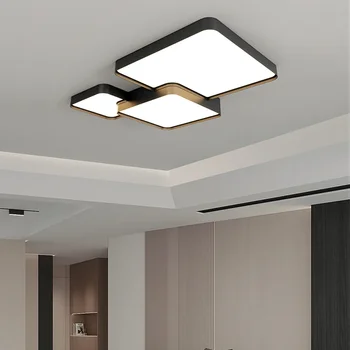 Modern minimalista négyzet alakú krém LED mennyezeti lámpák Nordic hálószoba nappali étkező Otthoni dekoráció Beltéri világítás lámpatest