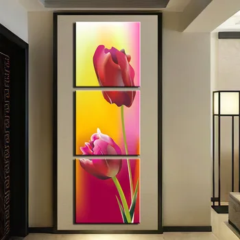 Modern plakátok Vászon Művészeti nyomatok 3 darab Vászon festés Csendélet virág Fali képek Kezdőlap Nappali Fali dekoráció
