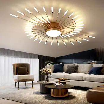 Modern északi minimalista nappali lámpa kreatív fény luxus tűzijáték led mennyezeti lámpa fő hálószoba tanulólámpa