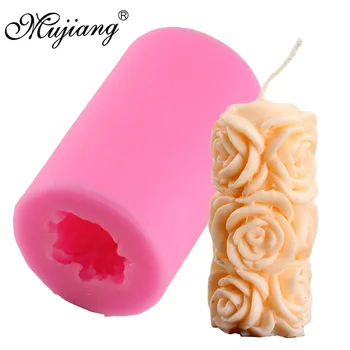 Mujiang 3D rózsavirág szappanformák Sófaragott gyertya Szilikon forma torta dekoráció Sütés fondant csokoládé cukorka gumipaszta penész