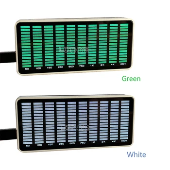 Multimódusú LED Audio Zenei spektrum Fehér Zöld kijelző C típusú hangvezérelt ritmikus atmoszféra Fényszint jelző VU mérő