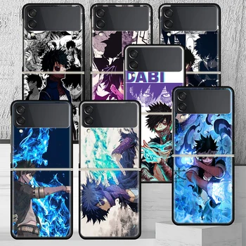 My Hero Academia Dabi Bnha Phone Case for Samsung Galaxy Z Flip 4 5 Flip3 5G fekete kemény borító ZFlip4 ZFlip5 ZFlip3 Coque Fundas