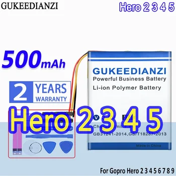 Nagy kapacitású GUKEEDIANZI akkumulátor 500mAh Gopro Hero 2 3 4 5 6 7 8 9 Hős2 hős3 hős4 hős5 hős6 hős7 hős8 hős9