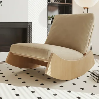 Nappali székek Fa háttámla Vintage design Hintaszék Lounge padló Sillones Relax Baratos Könyvtár bútor