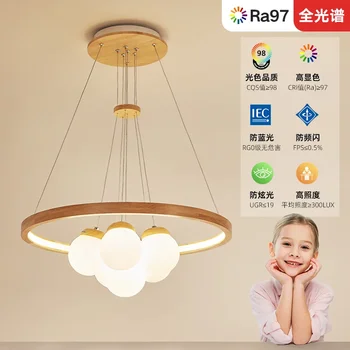 Nordic Chandelier Lámpa a nappaliban Tömörfa hálószobai fény Tanulólámpa Étkezőlámpa Japán egyszerű