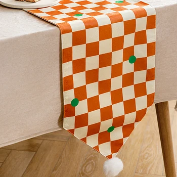 Nordic Tablerunner Divat sakktábla Étkezőasztal dekoráció Terítő szekrény Dohányzóasztal Hosszú csík asztal Futó ágy zászló