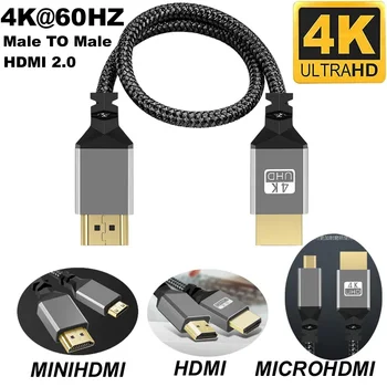 Nylon HD 4K@60HZ kompatibilis V2.0 HDMI HDMI HDMI MICROHDMI MINI MICRO hosszabbító apa - apa kábel 1M/1.5M/2M/3M/5M/10m