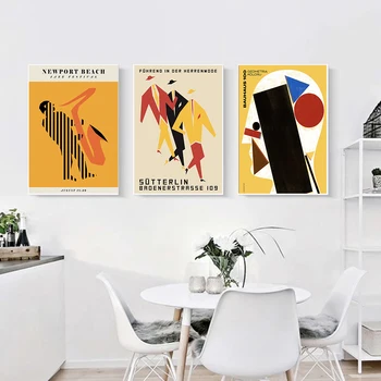 Német divatplakátok Vintage vászonfestés Lengyel illusztráció Fali képek Jazz Fesztivál nyomatok Lakberendezés szobához