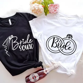 Női csapat menyasszonyi póló Friends Bachelorette Hen Násznép Tops alkalmi rövid ujjú póló Evjf Future Bride pólók