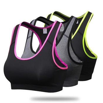 Női sportmelltartó Izzadságelnyelő ütésálló párnázott Acélgyűrű nélkül összeszedett Quick Dry Yoga Running Fitness fehérnemű egyedi logó