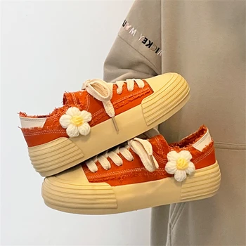 Női vászon tornacipők Trend vulkanizált cipők Platform Tavasz Ősz Női lakások Cipők Női alkalmi Fűzős Luxus tornacipők