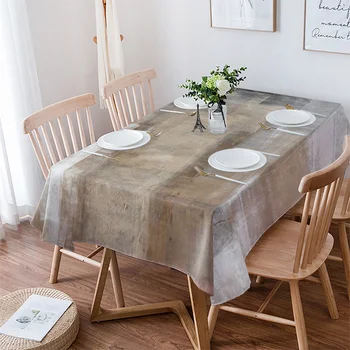 Olajfestmény Absztrakt geometrikus barna terítő Vízálló étkezőasztal Téglalap alakú kerek terítő Otthoni konyha dekoráció