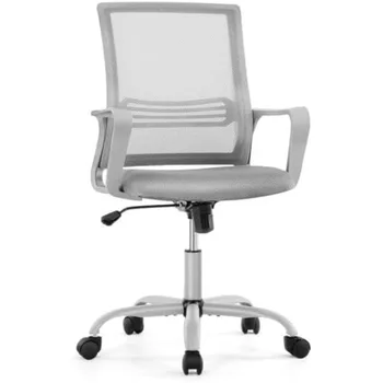 OLIXIS ergonomikus otthoni irodai szék kényelmes kartámasszal és deréktámasszal, hát közepén, állítható magasságú forgatható gördüléssel