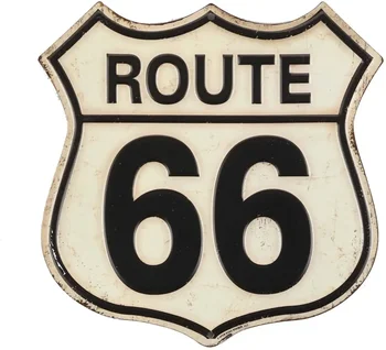 Open Road Brands Route 66 pajzstábla, dombornyomott fém ón falfestmény - hivatalosan engedélyezett termék Nagy kiegészítés mancave