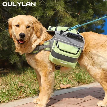 OULYLAN kültéri kisállat kutya hátizsák közepes nagy kutyáknak séta Snack hordozása Kutyaeledel hátizsákok Katonai taktikai kutyák hámja