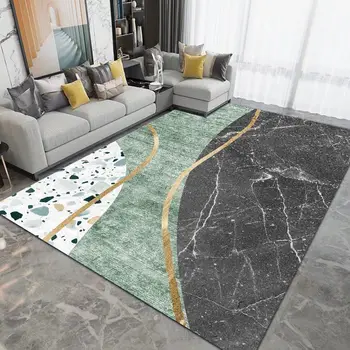 Posztmodern stílusú egyszerű nappali szőnyeg kristálybársony 3D mintás téglalap alakú dohányzóasztal kanapé csúszásmentes szőnyeg