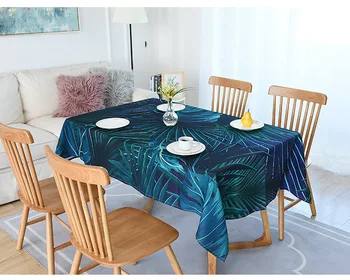 pálmalevél nyomtatott asztalhuzat vízálló téglalap alakú terítők dohányzóasztalok asztalterítő piknik takaró Mantel Mesa Nappe