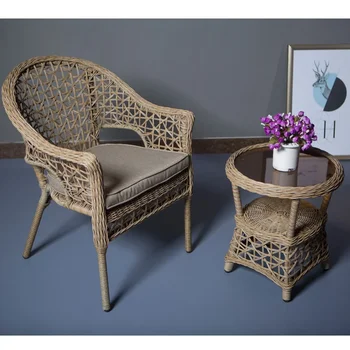 Rattan étkezőszékek Konyhabútor fotel Rattan szék Modern minimalista szabadidő Kültéri északi konyhai tervezői szék