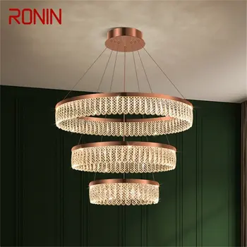 RONIN posztmodern hosszú függőlámpa kerek LED lámpatestek dekoratív arany kristálycsillár otthoni nappaliba