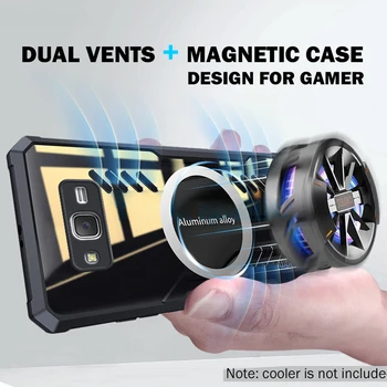 Rzants tok Samsung Galaxy J7 hőelvezetéshez grafén mágneses fedél vezeték nélküli átlátszó vékony vékony telefonház játékosoknak