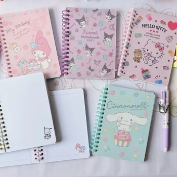 Sanrio Anime perifériás Kawaii Hello Kitty Kuromi My Melody rajzfilm diák A6 notebook iskolai kellékek Gyermek ajándék