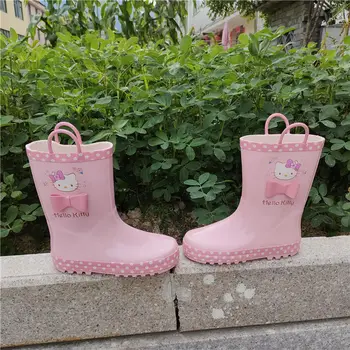 Sanrio Hello Kitty esőcsizma Gyermekek Kényelmes anime Minden évszakban viselhető Gyerekcipők Vízi cipők Gyerekek Kawaii Forró