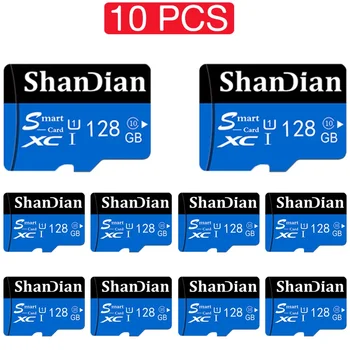 SHANDIAN PAY 10 DB LOT nagysebességű memóriakártya 8GB 16GB / 32GB / 64GB 128GB telefonhoz Tablet Flash kártya tachográf figyelés