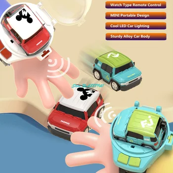 Smart elektromos óra MINI távirányító autó modell 2.4G könnyűfém test hűvös led világítás szülő-gyermek interakció RC versenyautó
