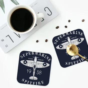 Spitfire alátétek Konyhai tányéralátétek Vízálló szigetelő csésze kávészőnyegek dekorációhoz Otthoni étkészlet párnák 4 db