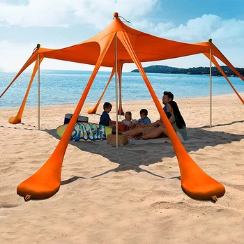 Strandtetős napellenző hordtáskával Hordozható Könnyen összeszerelhető napozó menedék kültéri kempingezéshez